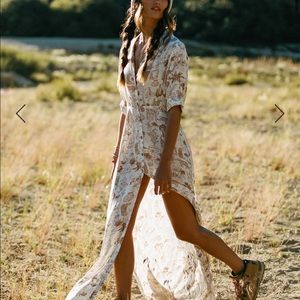 O'Neill ONeill Wailea Button Front Maxi Dress / Beach Coverup, Winter White S